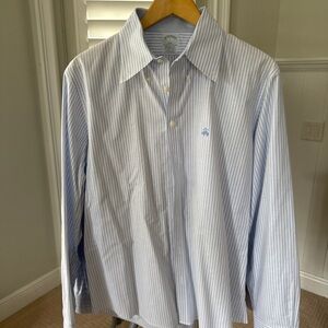 (033) Brooks Brothers Light Blue Pinstripe Dress Shirt